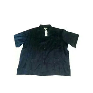 NWT Mojito 100% Linen Short Sleeve Black Button Down Size 8X XXXXXXXXL